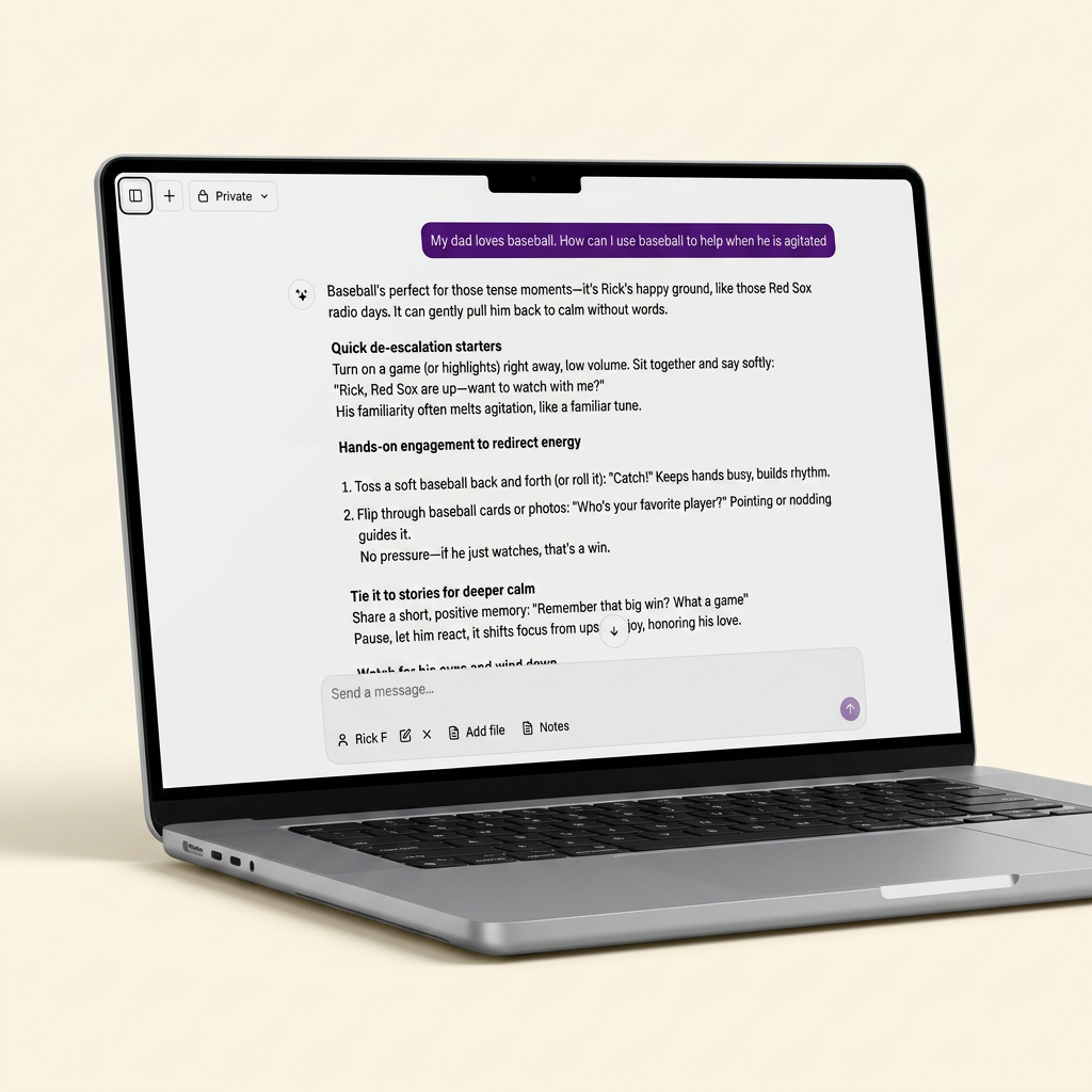 Hands holding a personalized care plan on a tablet